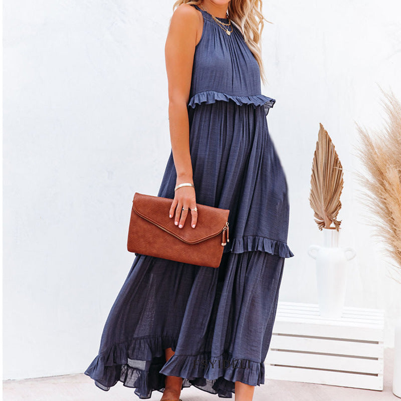 Elegantes Maxikleid mit Volant und elastischem Bund von MODEGEIST