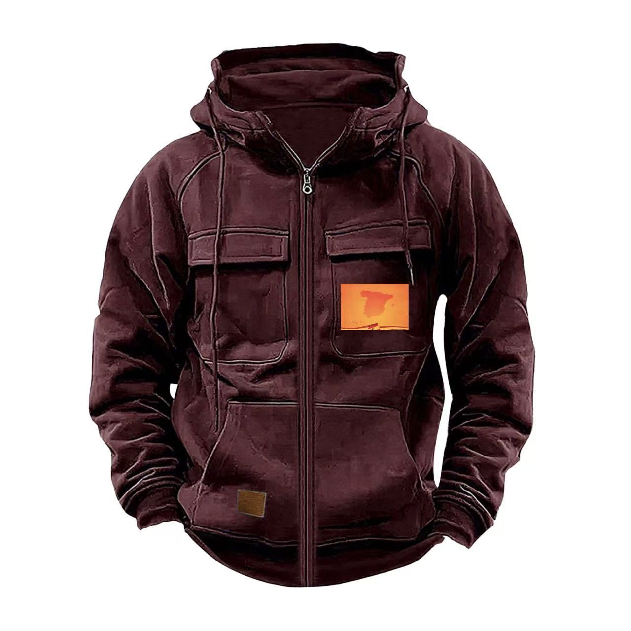 Herren multifunktionale Kapuzenjacke mit praktischen Taschen ModeGeist