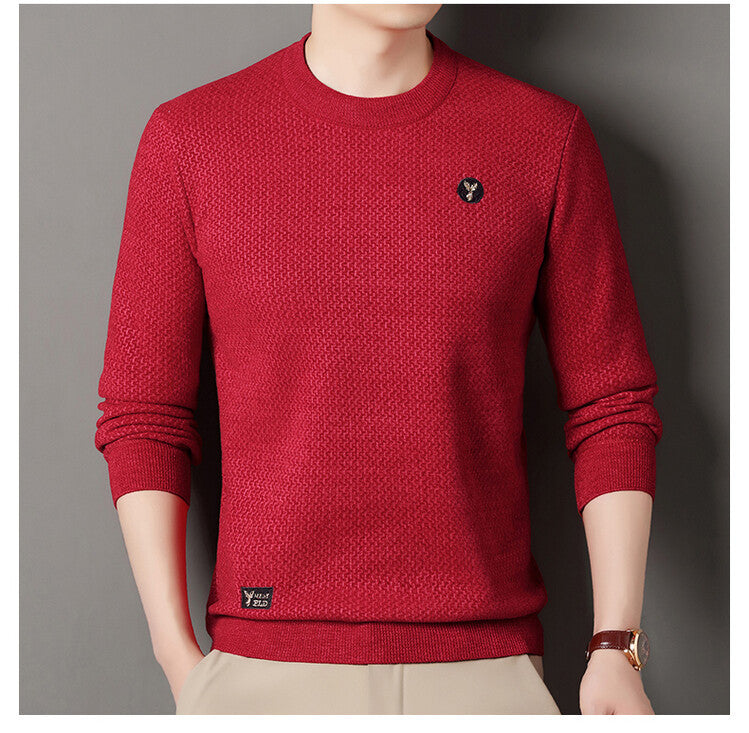 Herren Strukturierter Pullover mit Rundhalsausschnitt und hochwertiger Stricktextur ModeGeist
