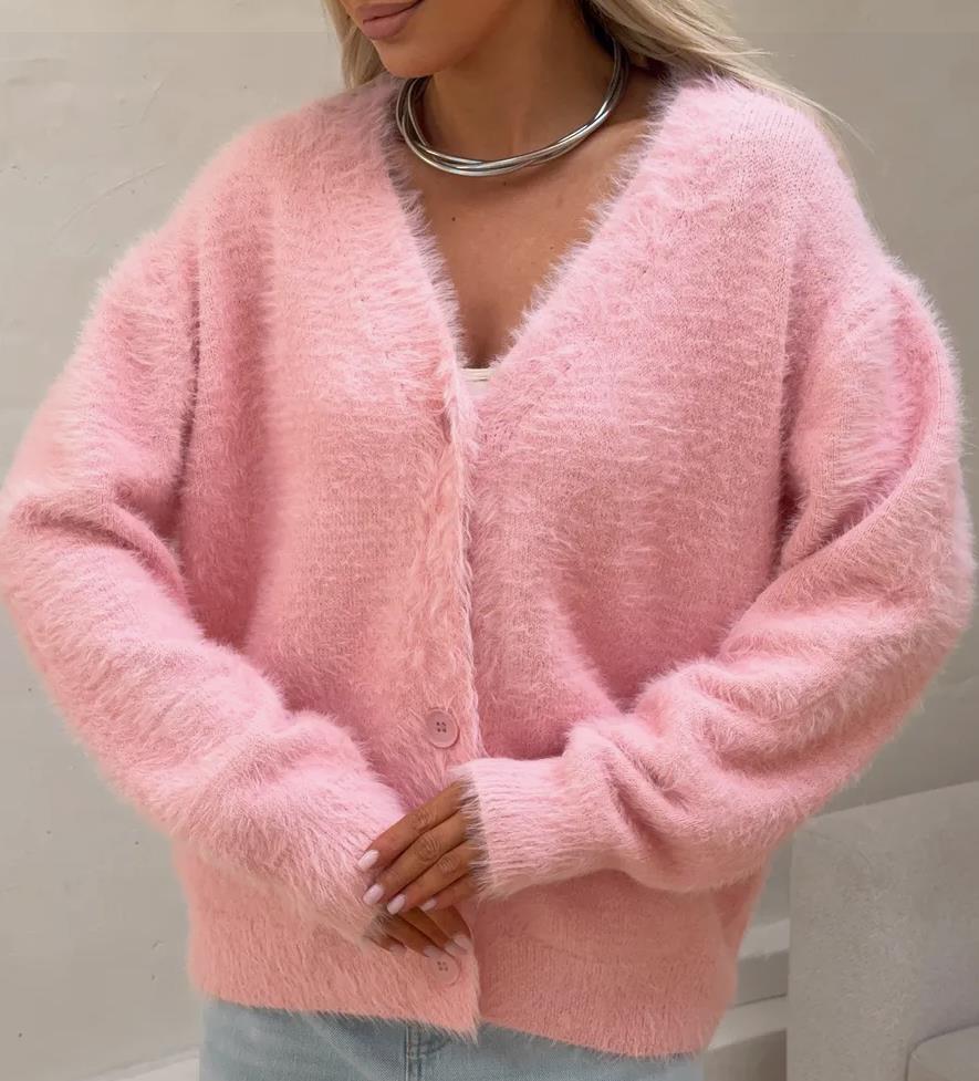 Damen Kuscheliger Strickjacke mit modernen Knopfdetails und lässigem Schnitt ModeGeist