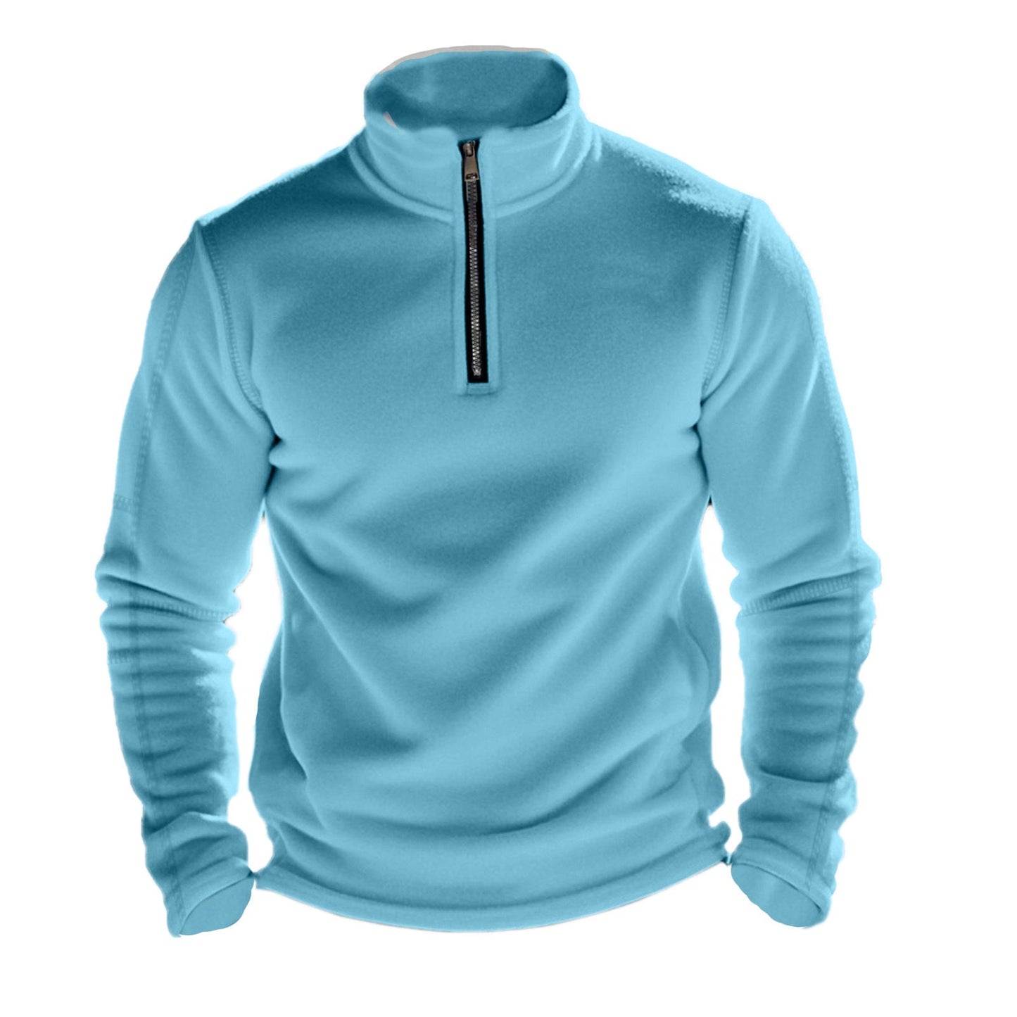 Herren Fleece-Oberteil mit kurzem Reißverschluss und hohem Kragen ModeGeist