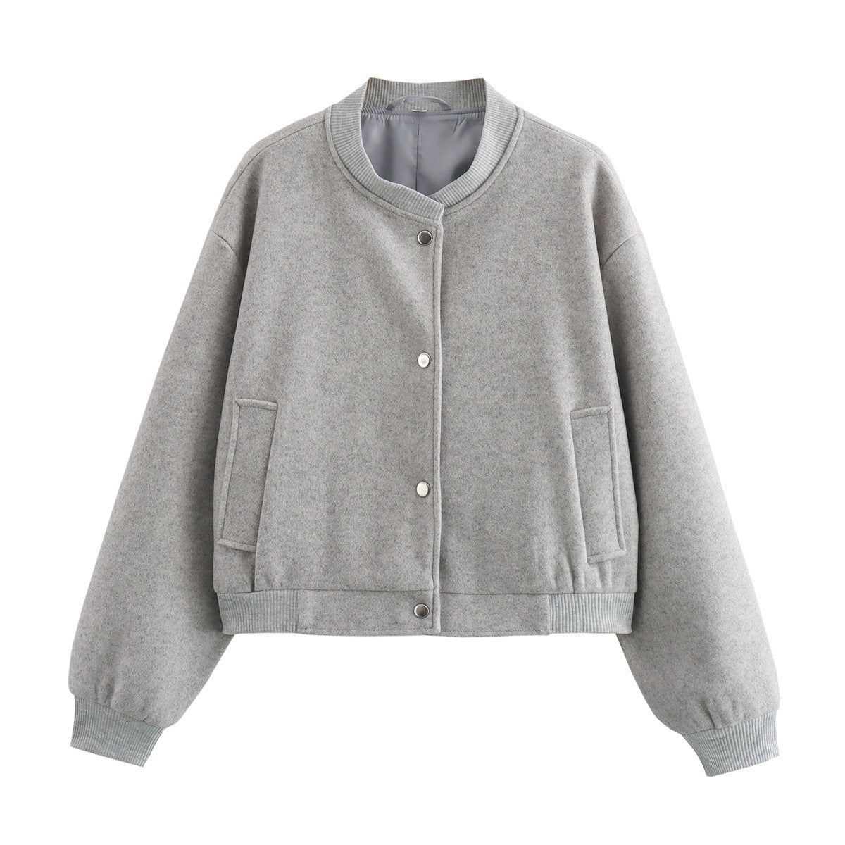 Damen Übergangsjacke mit weichem Wollmaterial und praktischen Taschen ModeGeist