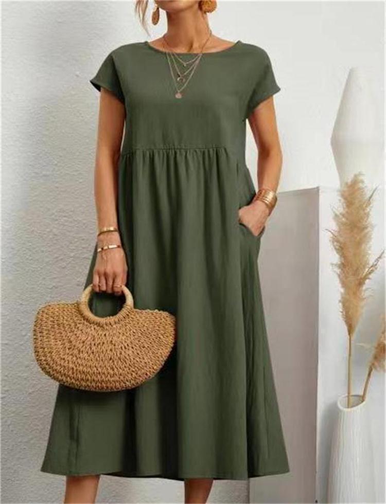 Elegantes, lässiges Damen-Midikleid mit Taschen von MODEGEIST