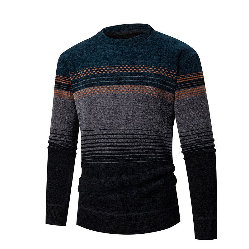 Herren modischer Pullover mit einzigartigem Strukturdesign und mehrfarbigem Muster ModeGeist