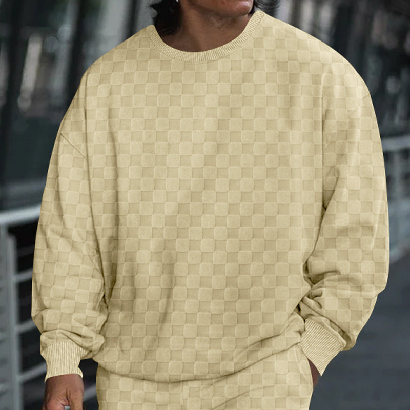 Herren Oversized Sweatshirt mit strukturiertem Muster ModeGeist