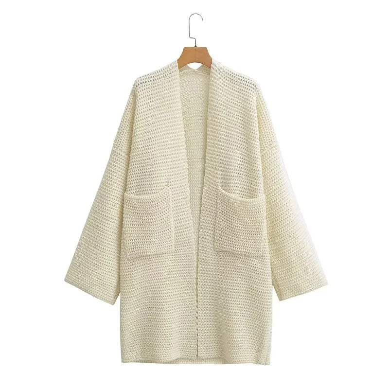 Damen Strickmantel mit Taschen ModeGeist