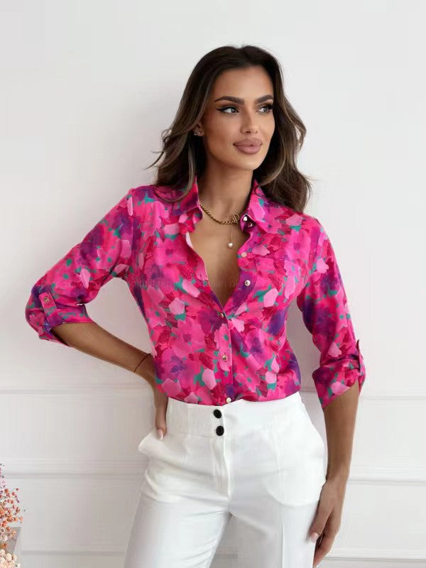 Damen Bluse mit floralen Akzenten und lässigem Schnitt ModeGeist