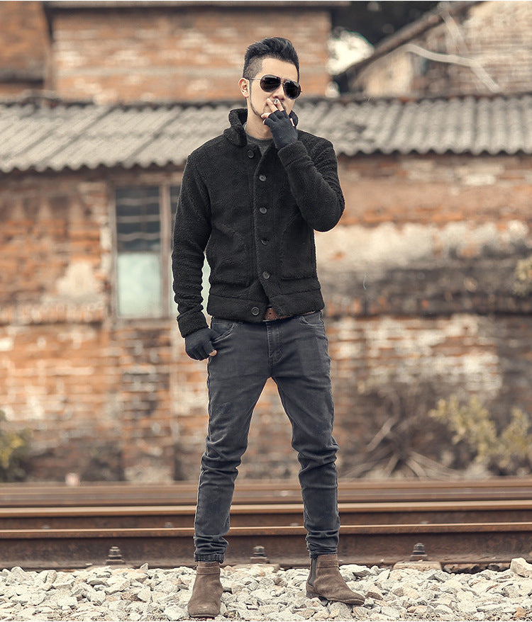 Herren gefütterte Thomaskapelle Jacke mit stilvollem Knopfverschluss und lässigem Design ModeGeist