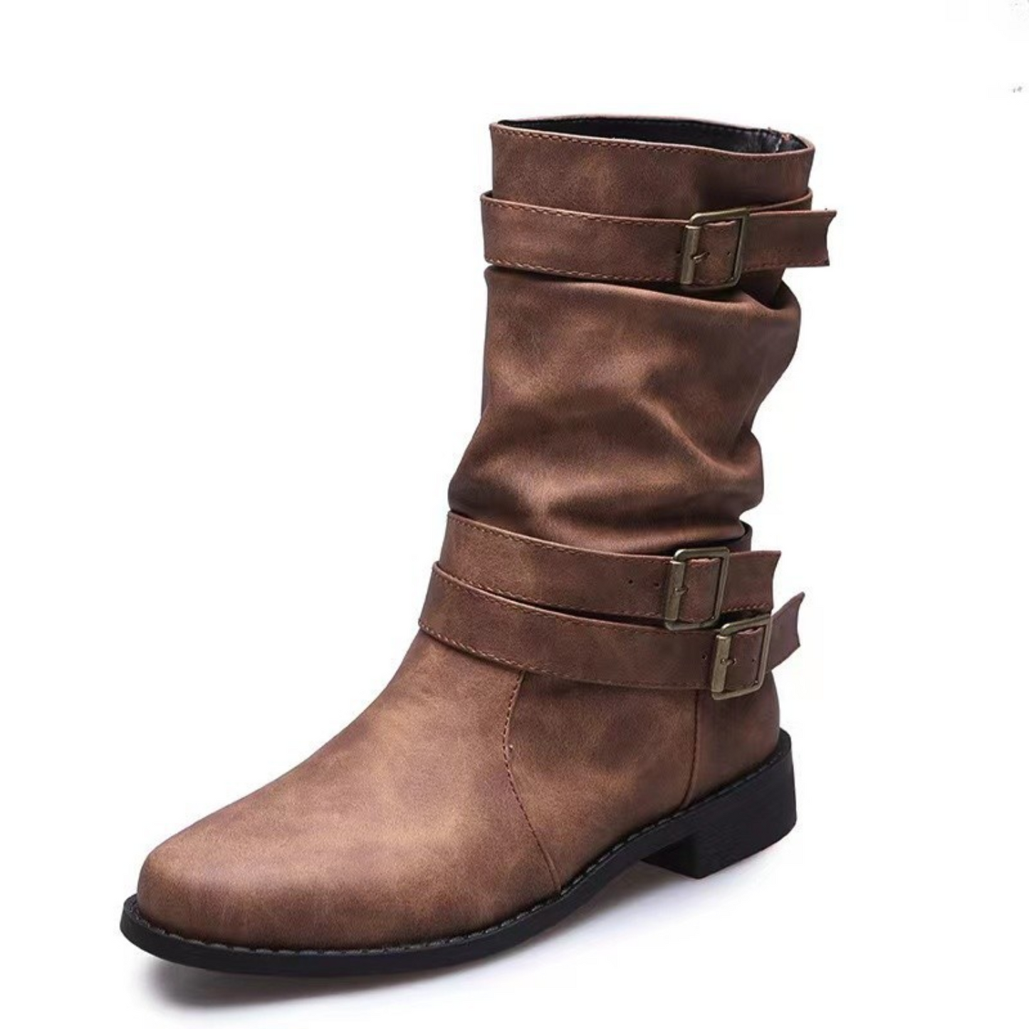 ModeGeist | Stiefeletten mit Schnallenriemen Mehrere Riemen