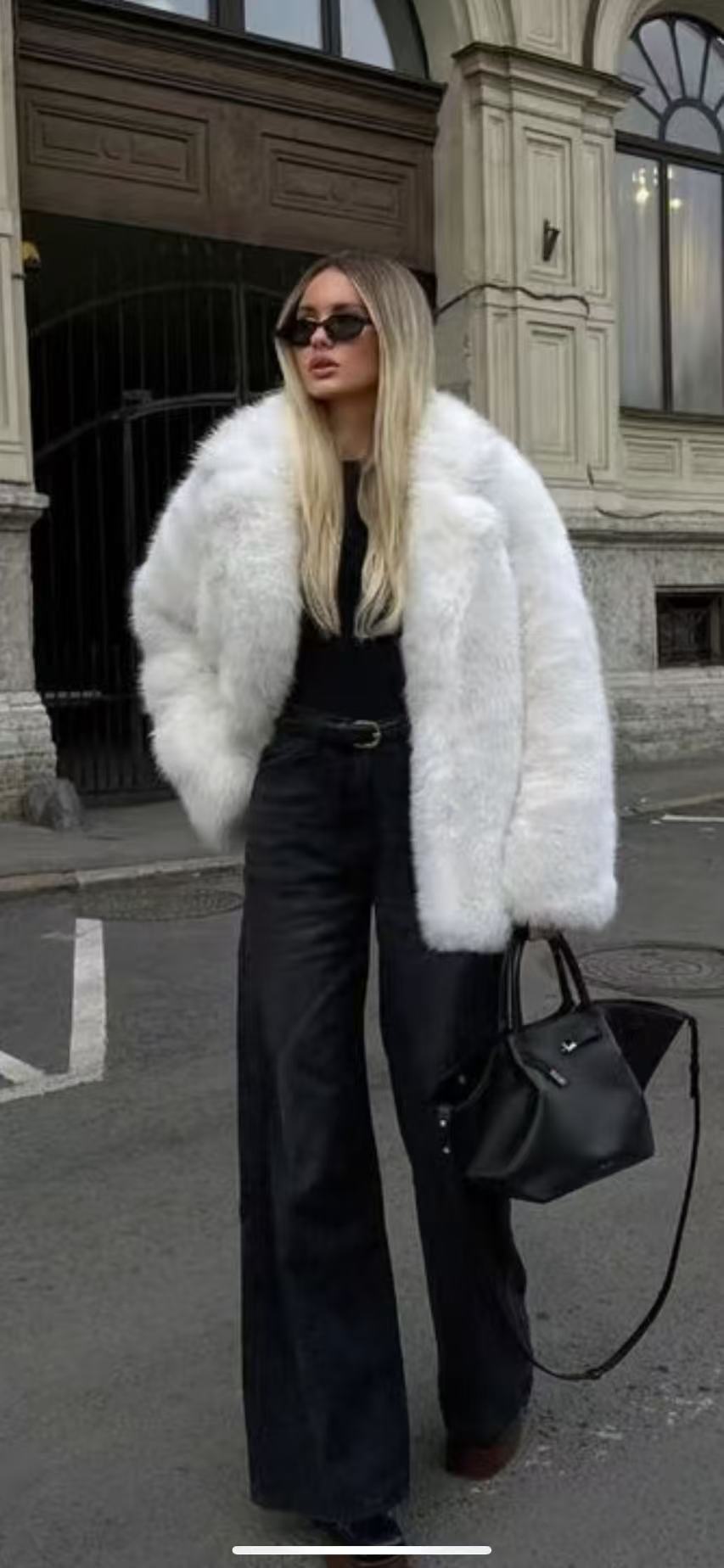 Damen Eleganter Oversized Kunstpelzmantel mit weit geschnittenen Ärmeln ModeGeist