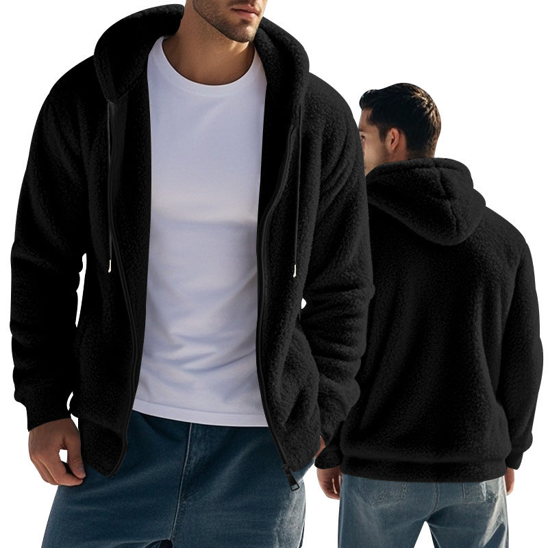 Herren Fleece Hoodie mit Kängurutasche und praktischem Reißverschluss ModeGeist