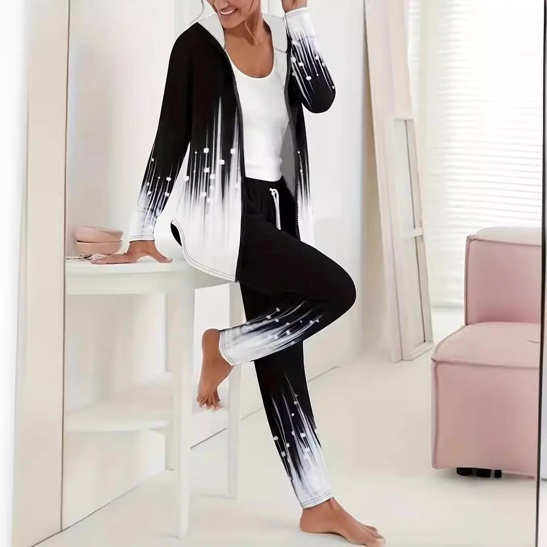 Damen Sportlicher Freizeitanzug mit moderne Farbverlauf-Details ModeGeist