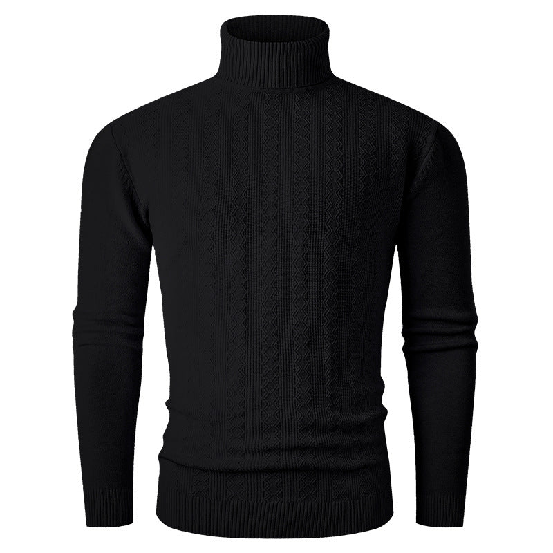 Herren Rollkragenpullover mit strukturiertem Muster und hohem Kragen ModeGeist