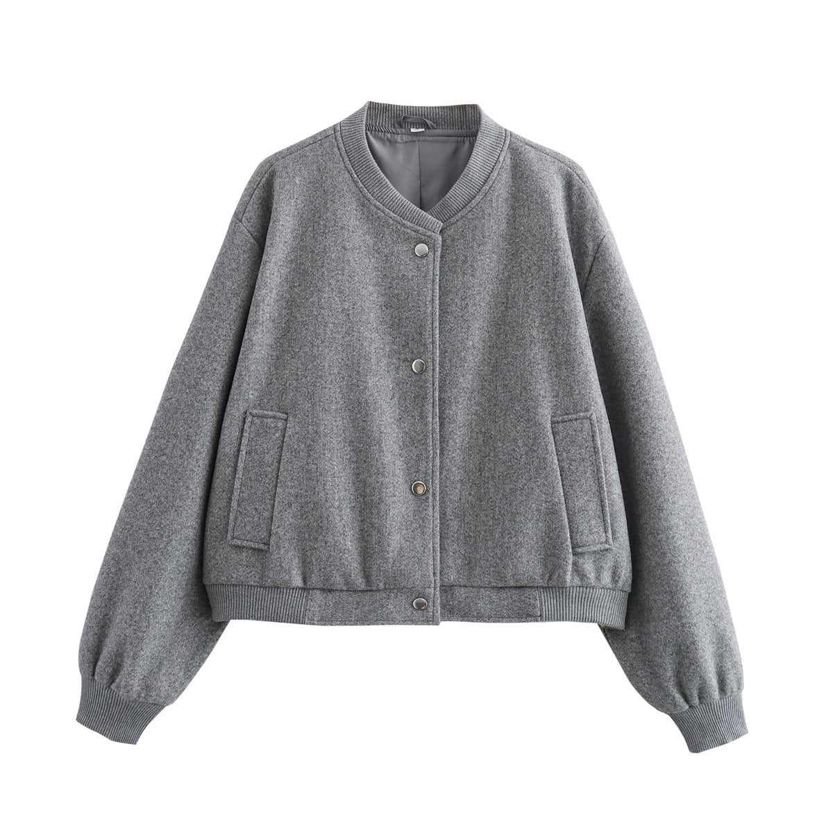 Damen Übergangsjacke mit weichem Wollmaterial und praktischen Taschen ModeGeist
