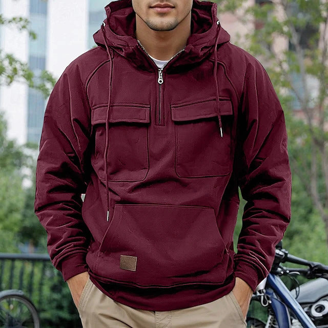 Herren modische Kapuzenjacke mit praktischen Taschen ModeGeist