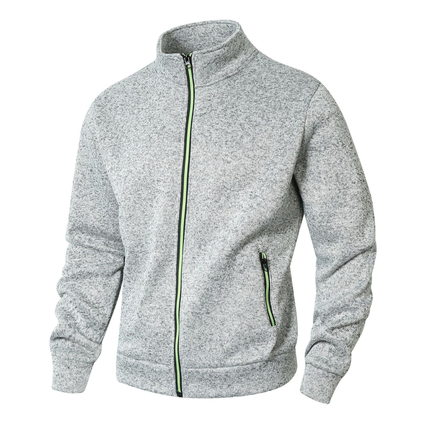 Herren Fleecejacke mit hohem Kragen und Reißverschluss ModeGeist