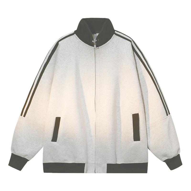 Damen Sportliche Kapuzenjacke mit Reißverschluss und angeschnittenen Ärmeln ModeGeist