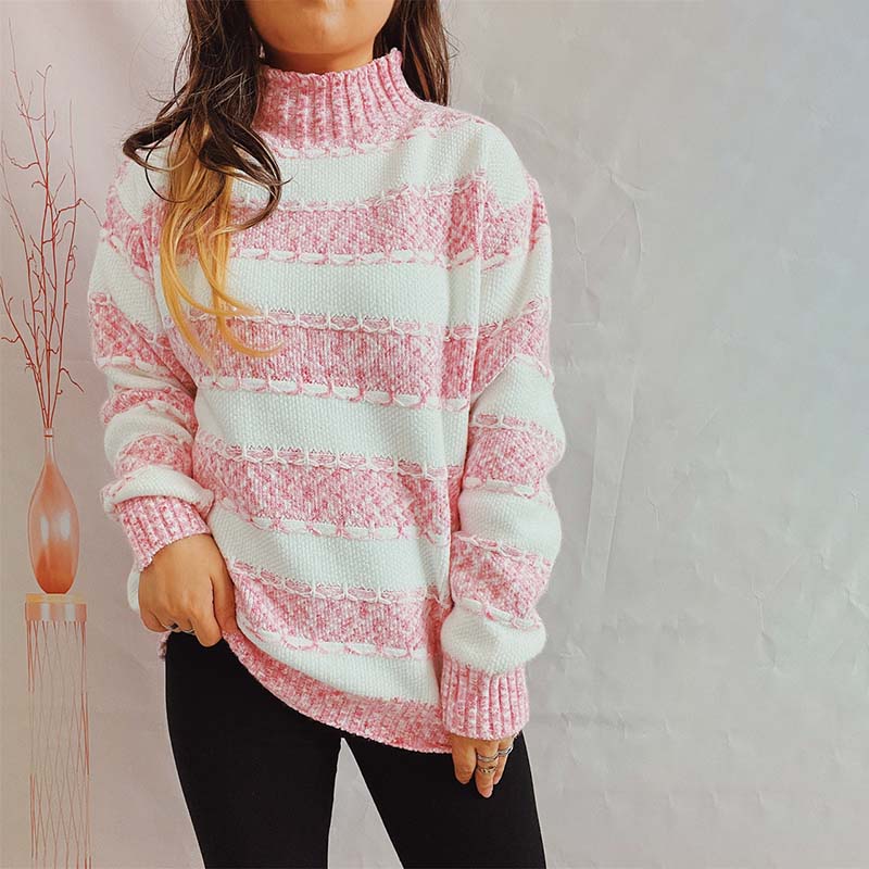 ModeGeist | Weiche Strickjacke mit Strukturierten Streifen Acryl Komfortabel und Warm