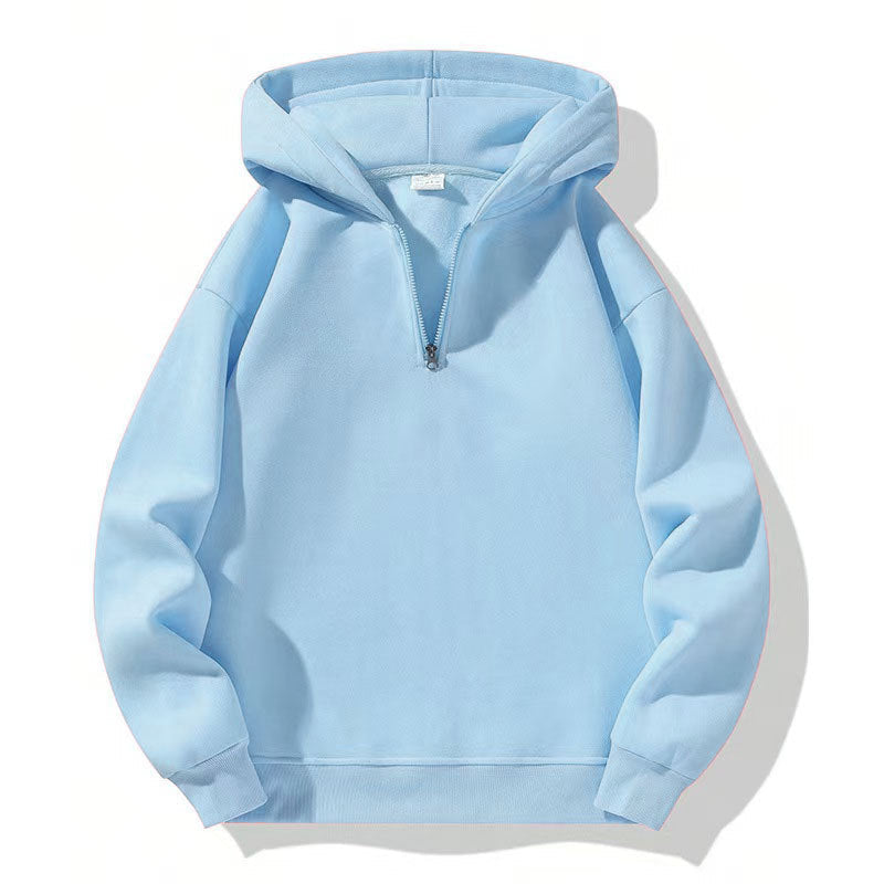 Herren sportlicher Kapuzenpullover mit halbem Reißverschluss ModeGeist