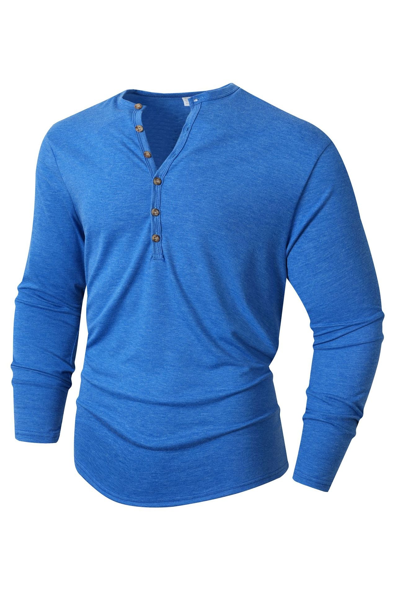 Herren Langarm Henley-Shirt mit Knopfleiste und weichem Baumwollmix ModeGeist