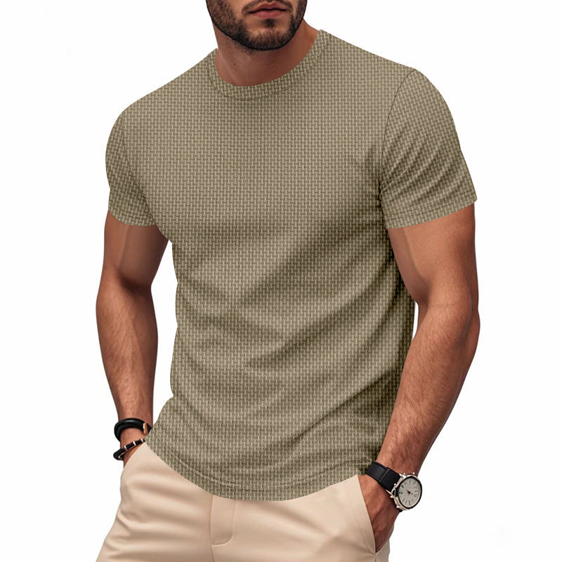 Herren Kurzarm T-Shirt mit strukturiertem Design und atmungsaktiver Baumwolle ModeGeist
