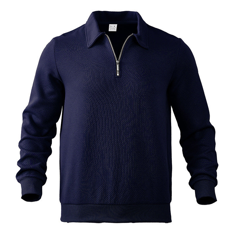 Herren Fleece Pullover mit strukturierter Oberfläche und modernen Kontrastdetails ModeGeist