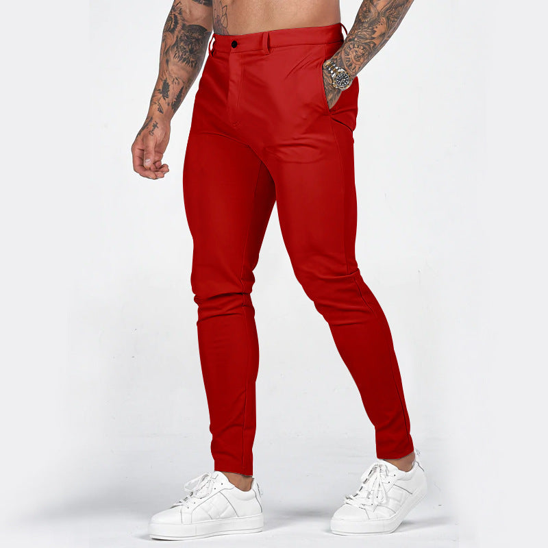 Herren elegante Slim-Fit Chinohose mit elastischem Bund und praktischen Taschen ModeGeist