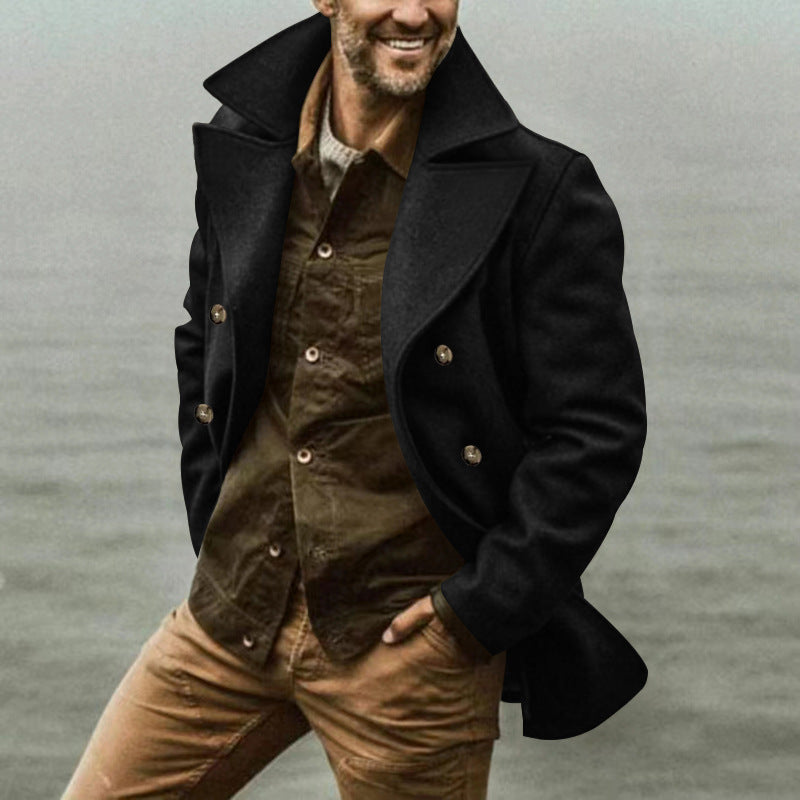 Herren Elegante Wool Peacoat ModeGeist