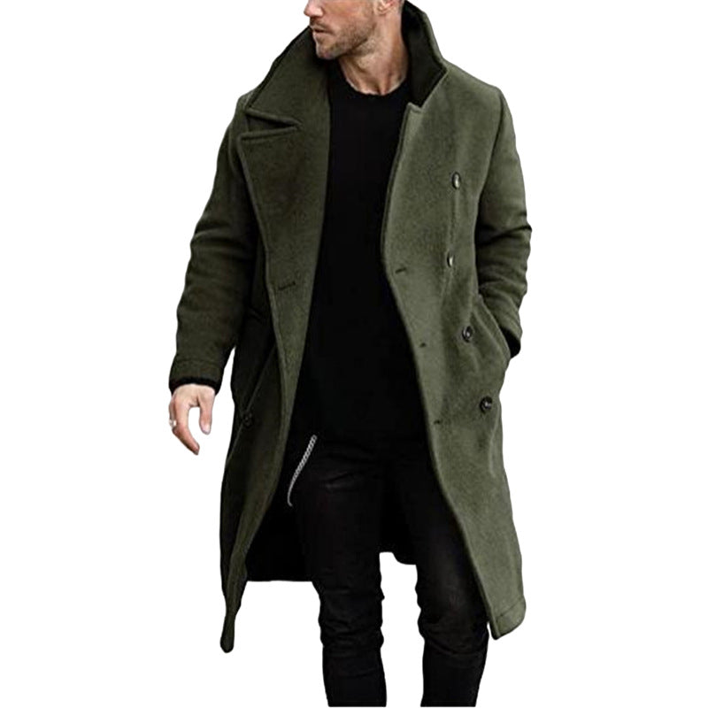 Herren trendiger Wollmantel mit strukturierter Oberfläche und praktischen Taschen ModeGeist
