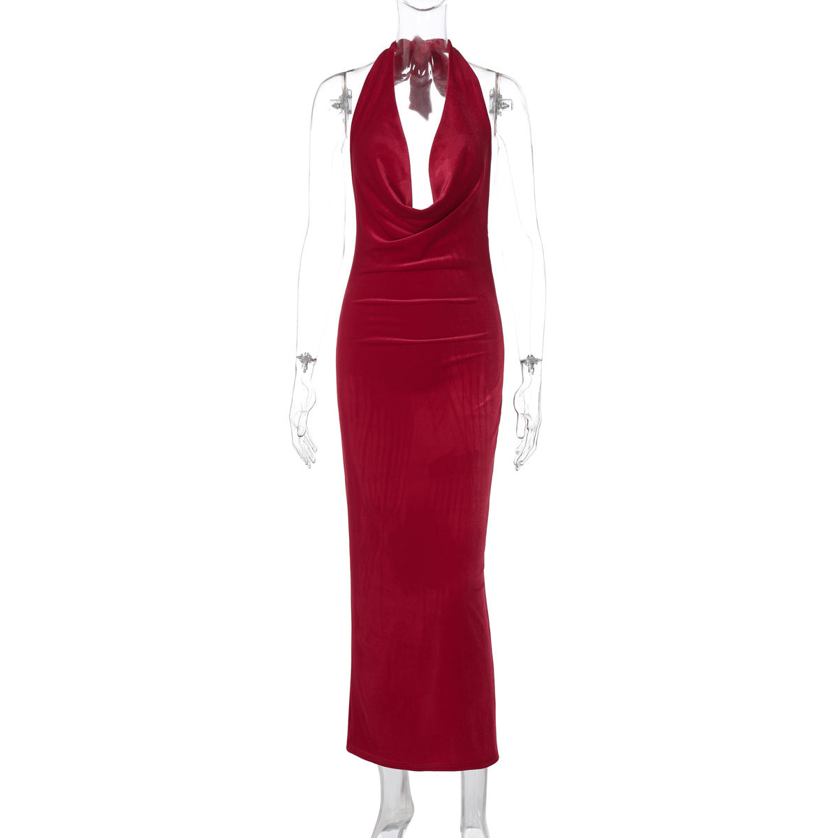 Elegantes Wickelkleid für Damen mit tiefem V-Ausschnitt und fließendem Stoff - MODEGEIST