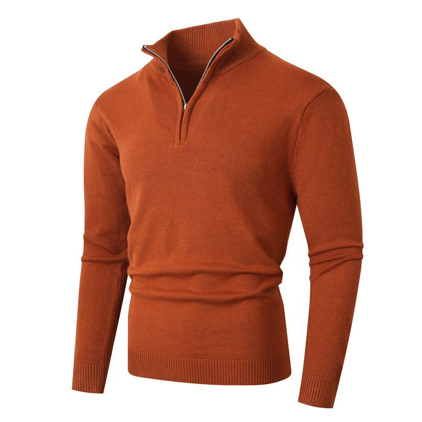 Herren Strickpullover mit modernem Stehkragen und hochwertigem Reißverschluss ModeGeist