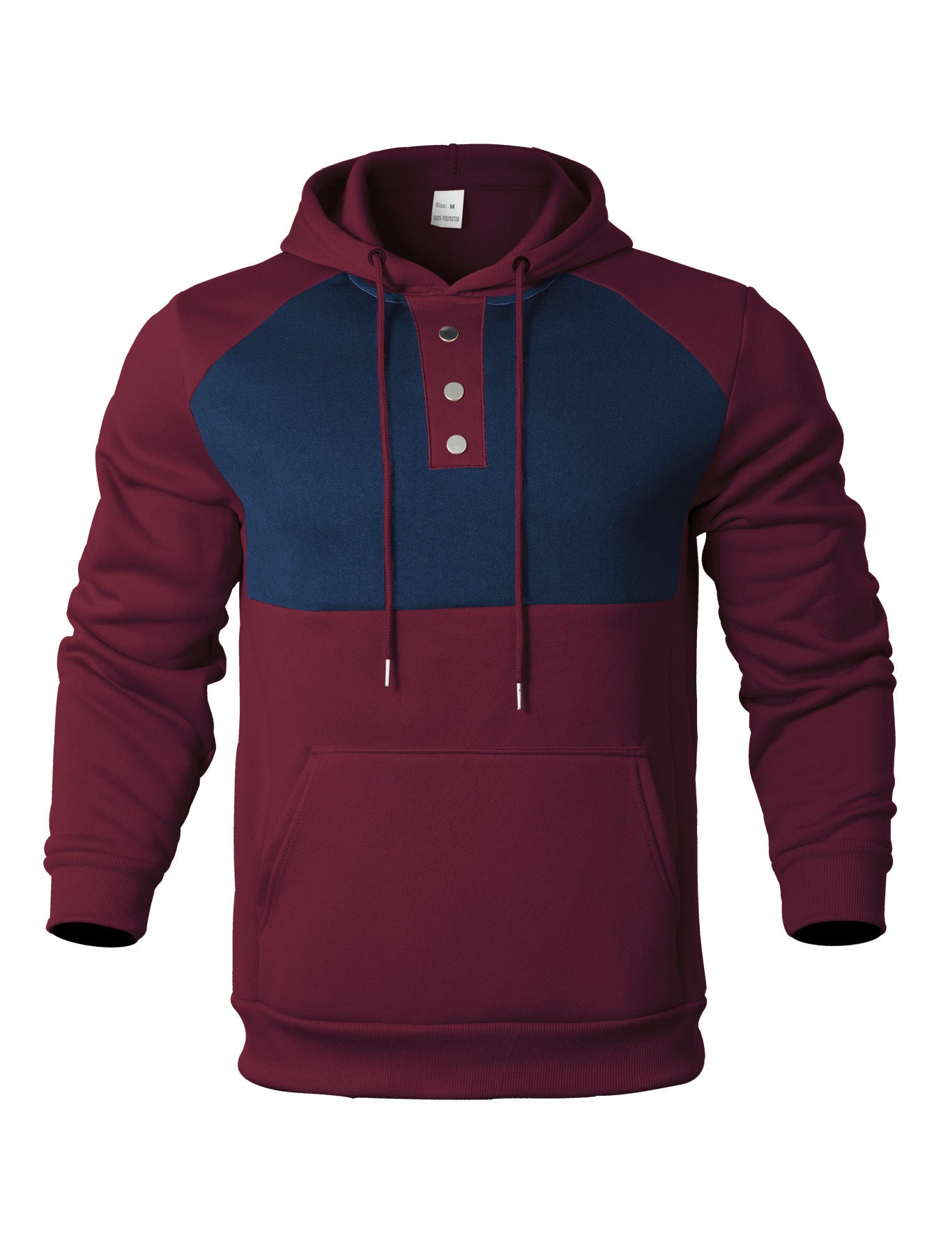 Herren Hoodie mit Knopfleiste und Kontrastdetails ModeGeist