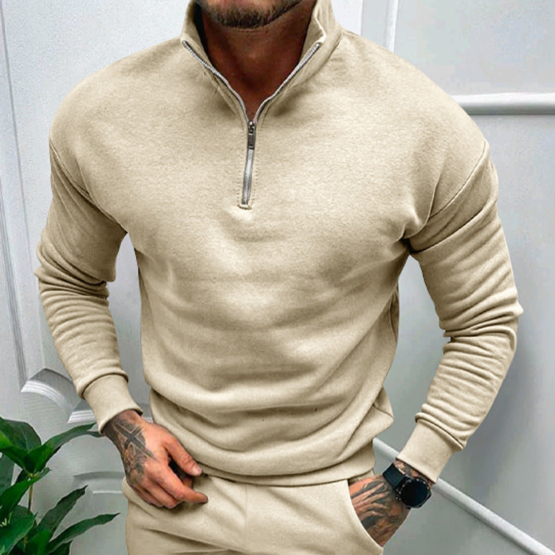 Herren Sweatshirt mit Stehkragen und Reißverschluss ModeGeist