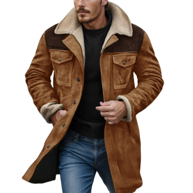 Herren Lammfelljacke im lässigen Utility-Stil mit großzügigen Taschen ModeGeist