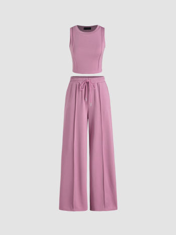 Bequemes Damen Lounge-Set mit weitem Bein und ärmellosem Top von MODEGEIST