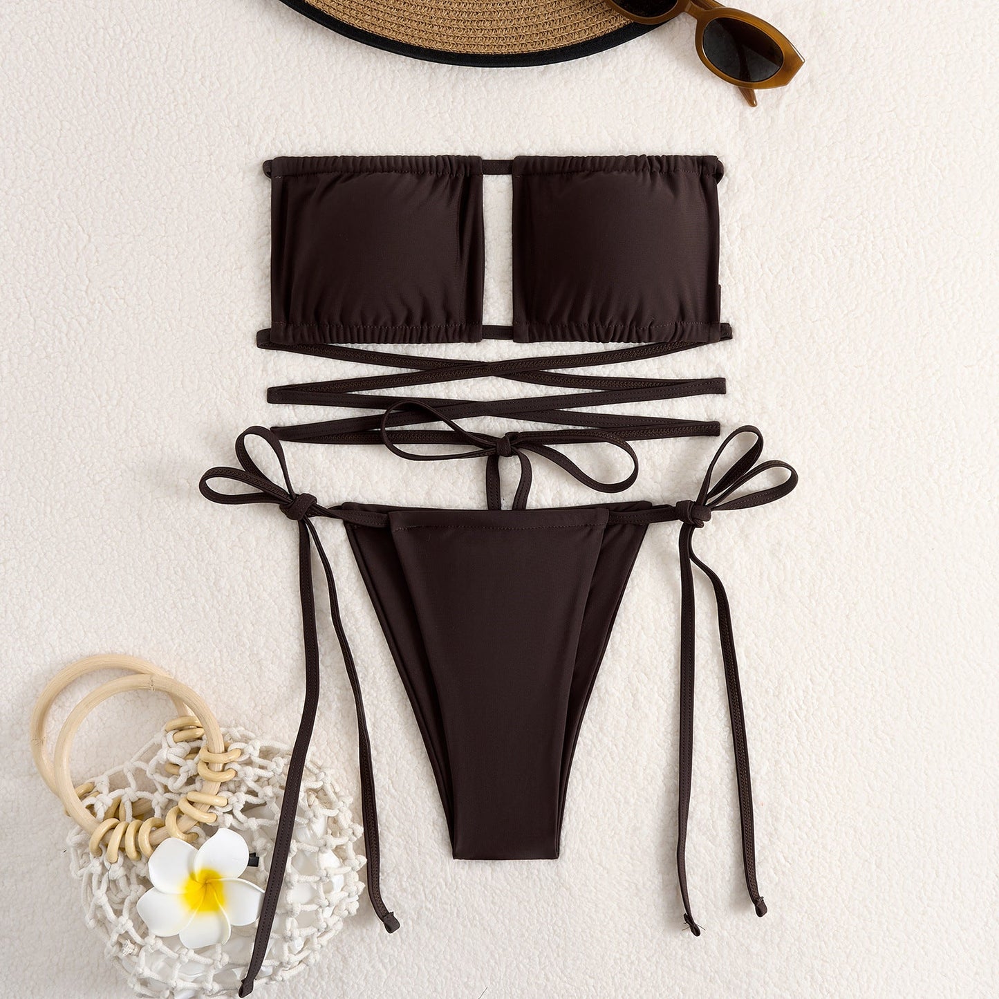 Bikini mit raffiniertem Kreuzband-Design & verstellbaren Trägern - MODEGEIST