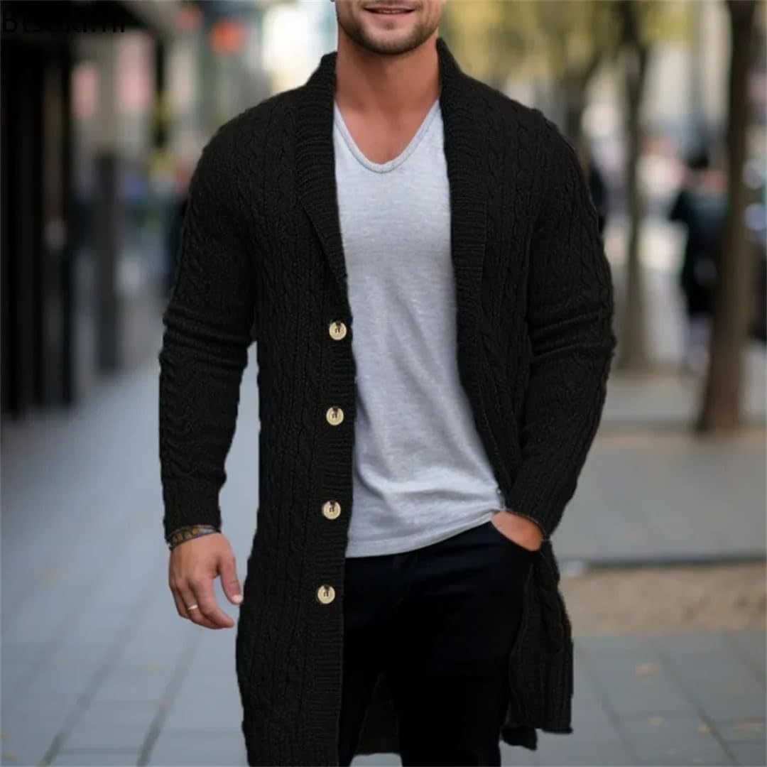 Herren Strickjacke mit offenem Design und Knopfdetails ModeGeist