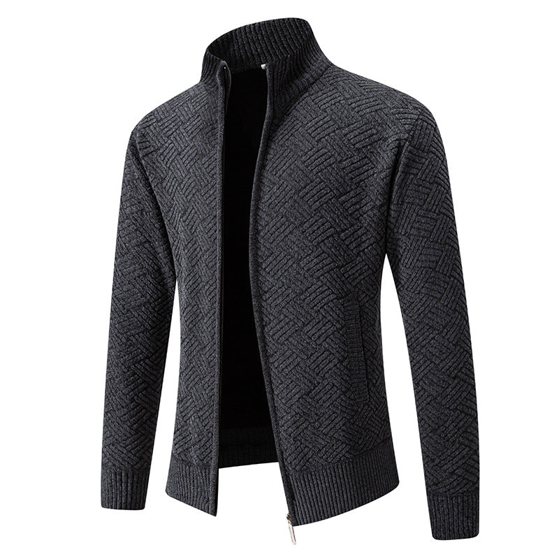 Herren Strickjacke mit modernem Karomuster ModeGeist