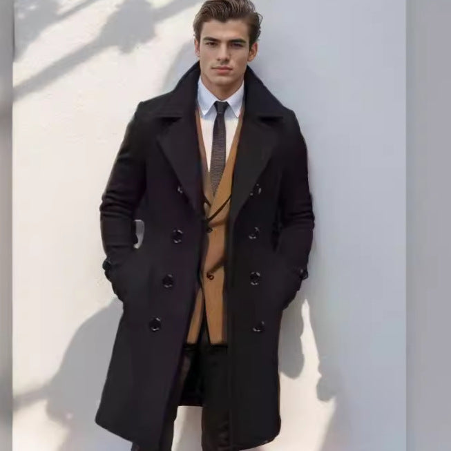 Herren eleganter Wolltrenchcoat mit doppelter Knopfleiste ModeGeist