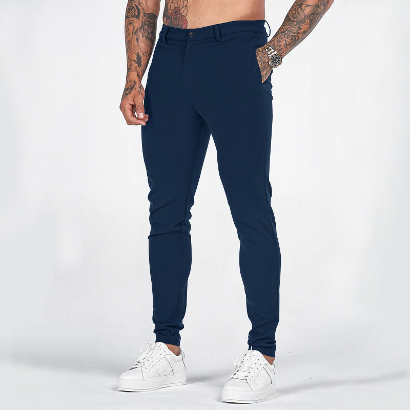 Herren elegante Slim-Fit Chinohose mit elastischem Bund und praktischen Taschen ModeGeist