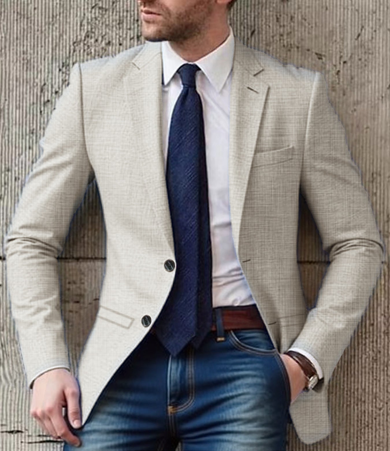 Herren eleganter und strukturierter Blazer mit modischen Details ModeGeist