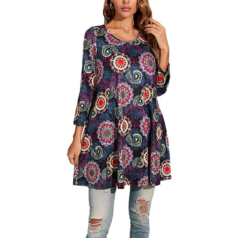 Damen Tunika mit einzigartigem Mandala-Druck ModeGeist