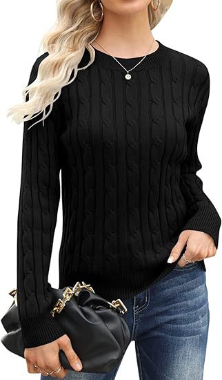 Damen klassischer Strickpullover mit Zopfdesign ModeGeist