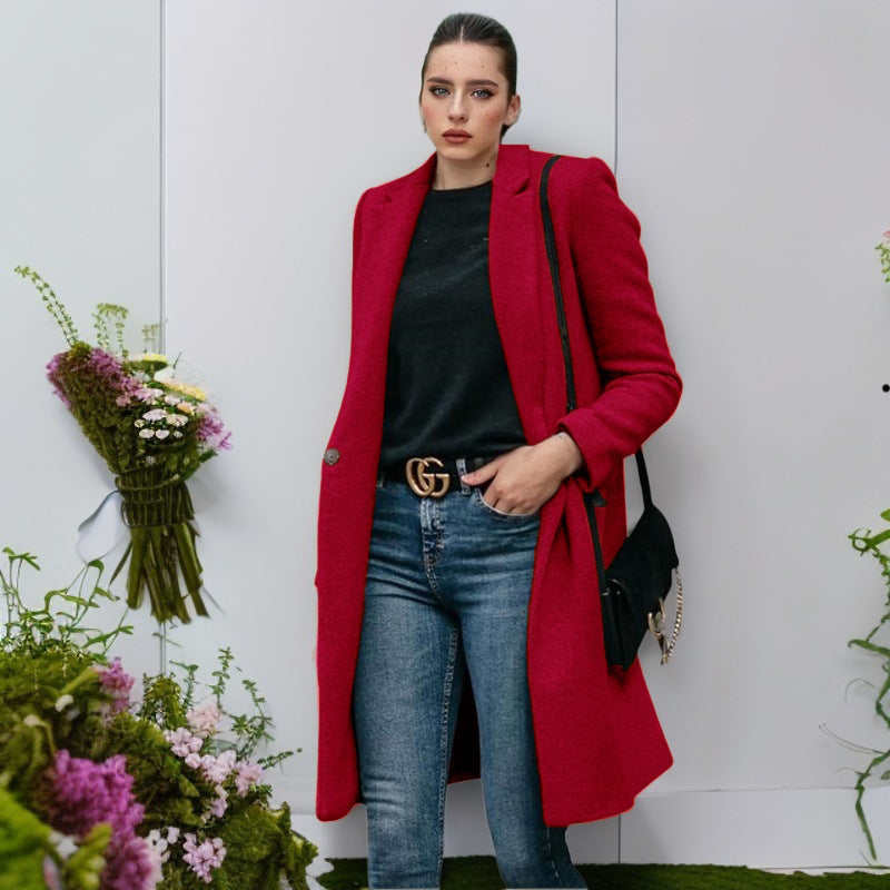 Damen elegante und bequeme Wollmantel ModeGeist
