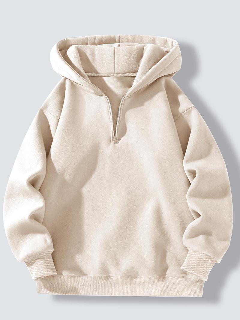 Herren sportlicher Kapuzenpullover mit halbem Reißverschluss ModeGeist