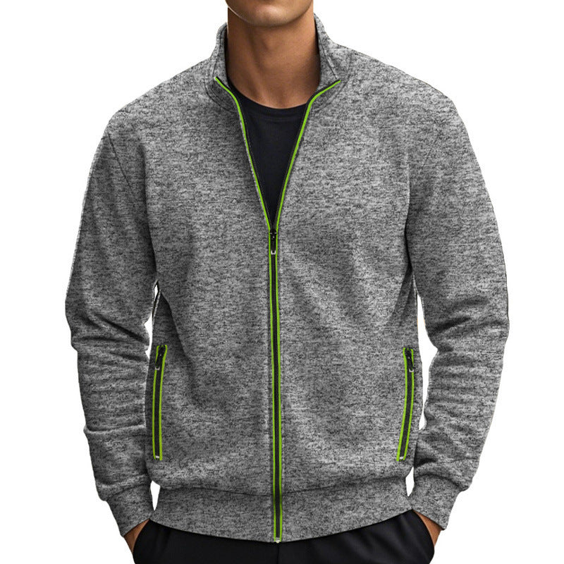 Herren Fleecejacke mit modernem Stehkragen und praktischen Taschen ModeGeist
