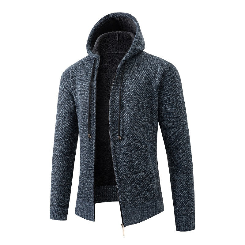 Herren kuschelige Fleecejacke mit Kapuze ModeGeist