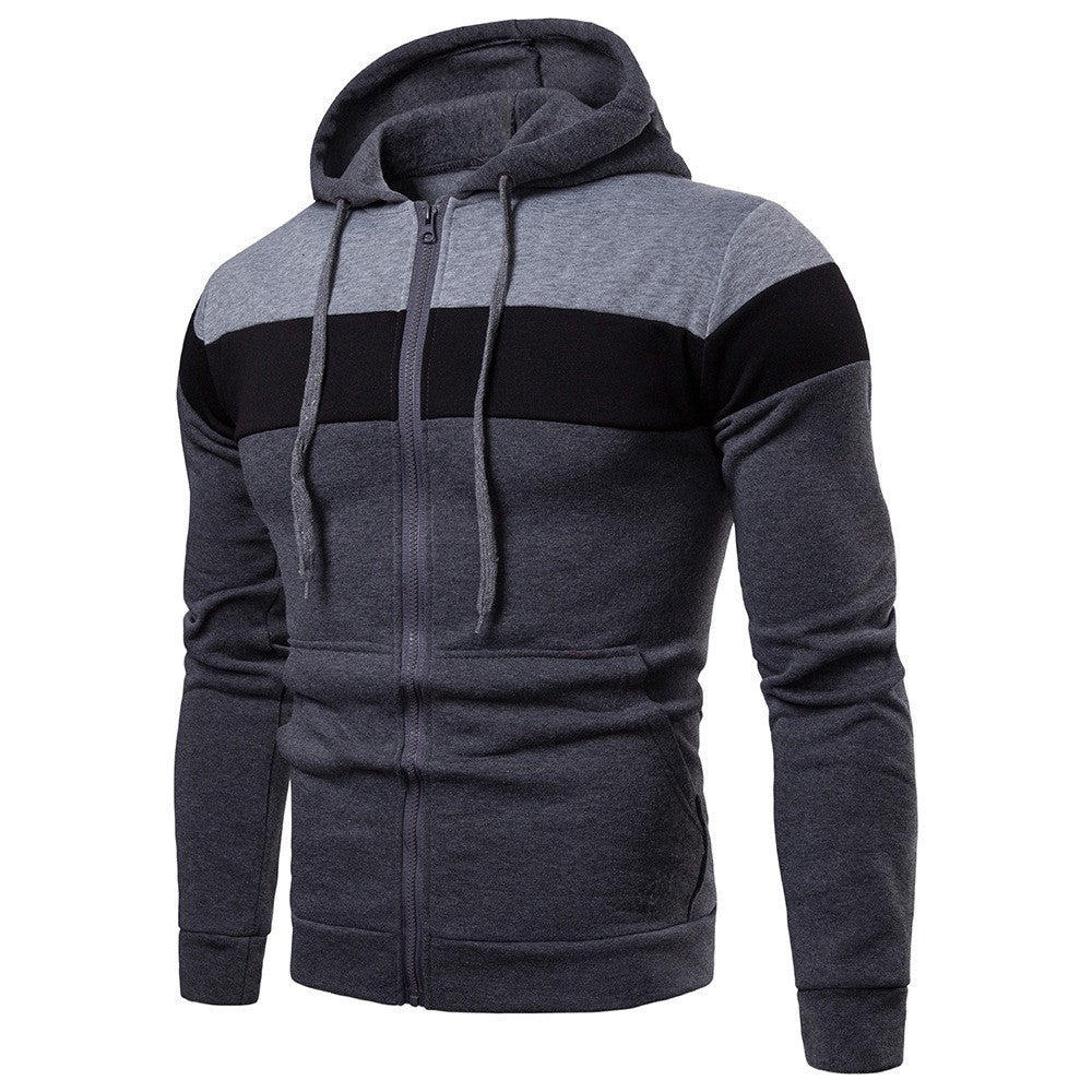 Herren modische Kapuzenjacke mit Farbblockdesign ModeGeist