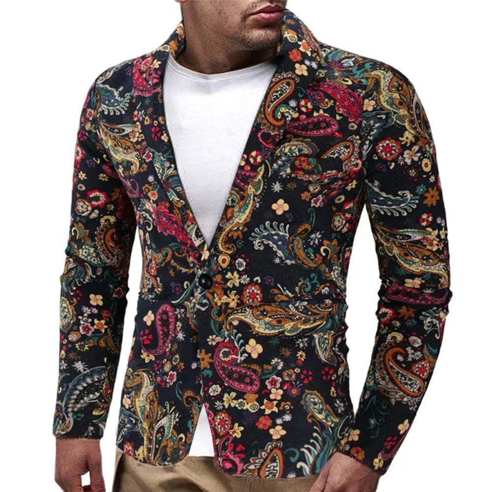 Herren modische Blazer mit buntem grafischem Design ModeGeist