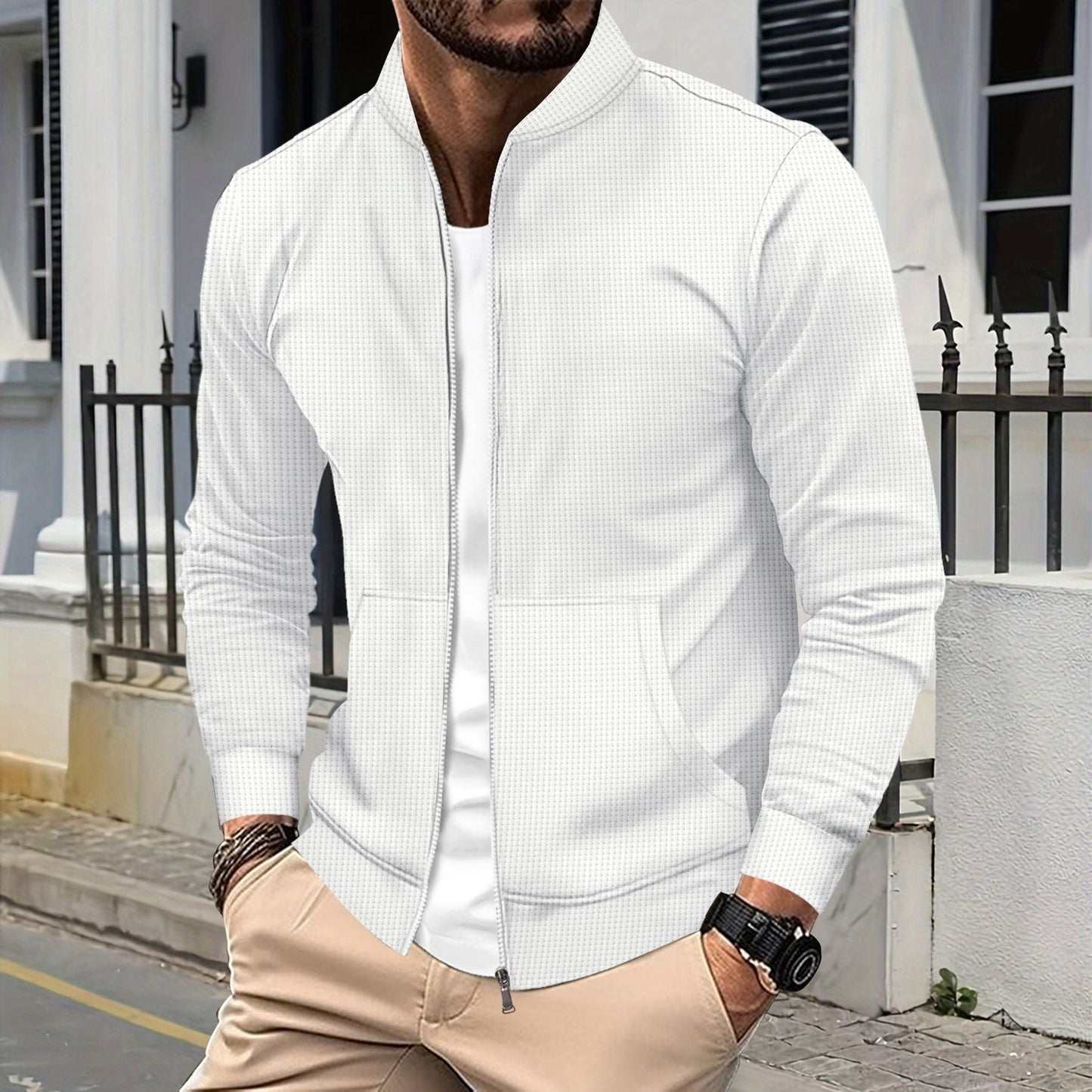 Herren sportliche Freizeitjacke mit Reißverschluss und praktischen Taschen ModeGeist